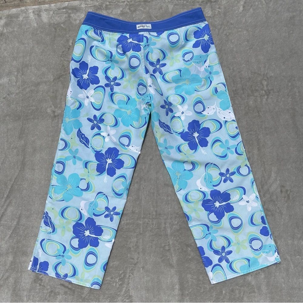 Patagonia Women’s Blue Floral Swim Capri Surf Board Pants Tropical Hawaiian 6 - Picture 2 of 7
